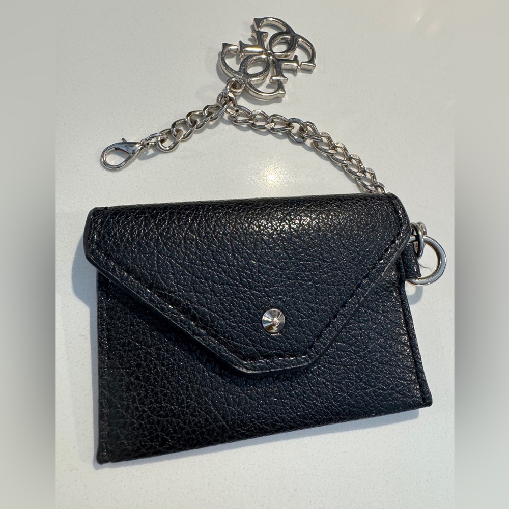 Guess Black Wallet with Silver Chain
